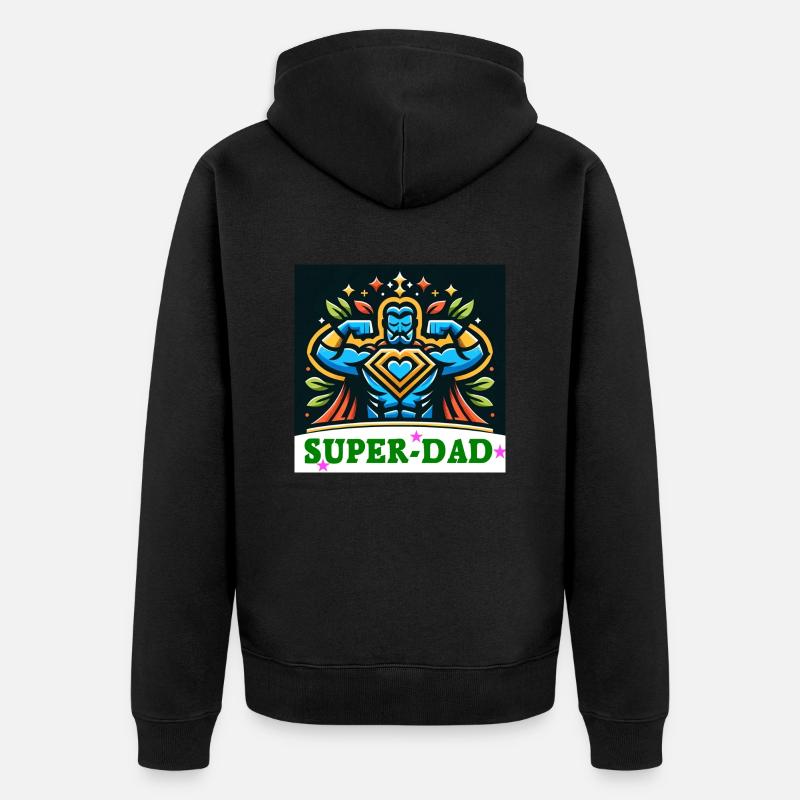 super dad hero - Veste à capuche bio Premium Unisexe - noir