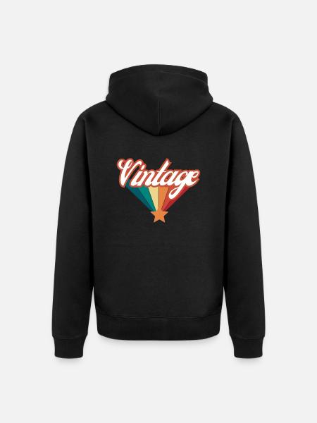 Vintage - Retro Gift Idea - Unisex Premium Organic Zip Hoodie - black