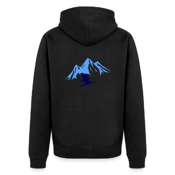 Ski Mountains - Unisex Premium Organic Zip Hoodie - black - Back - Nico (187cm)