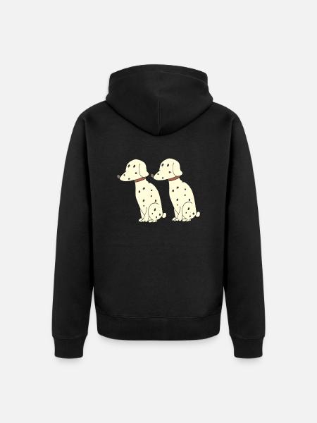 Dalmatian double - Unisex Premium Organic Zip Hoodie - black