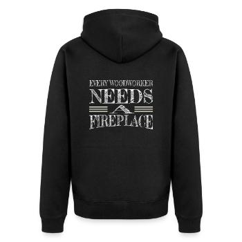 mason a carpenters prayer tshirts tools - Unisex Premium Bio Zip Hoodie - Schwarz - Hinten - Nico (187cm)