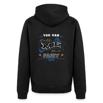 present cool book children sayings inspirational - Unisex Premium Organic Zip Hoodie - black - Back - Nico (187cm)