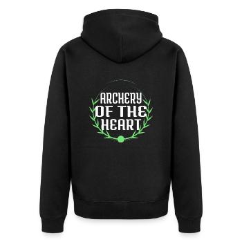 Romanticism Archery Archery Enthusiasts - Unisex Premium Organic Zip Hoodie - black - Back - Nico (187cm)