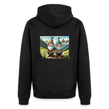 german nursery rhymes Himpelchen und Pimpelchen - Unisex Premium Organic Zip Hoodie - black - Back - Nico (187cm)