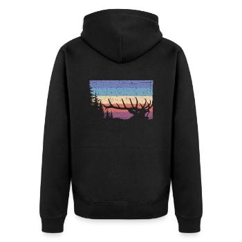 Cerf - Veste à capuche bio Premium Unisexe - noir - Dos - Nico (187cm)