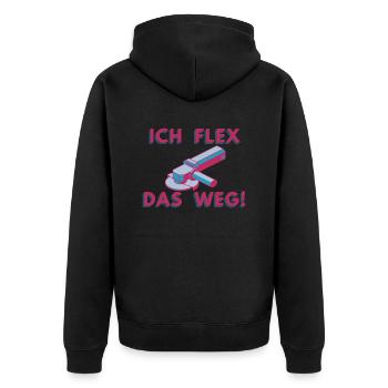 Winkelschleifer Flex Schweissen Metallarbeiter - Unisex Premium Bio Zip Hoodie - Schwarz - Hinten - Nico (187cm)