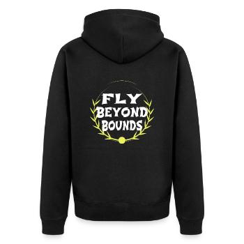 embracing freedom happy humor birthday present - Unisex Premium Bio Zip Hoodie - Schwarz - Hinten - Nico (187cm)