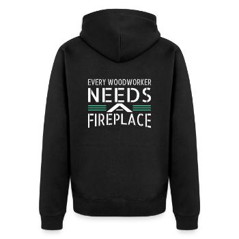 funny carpenter carpenter funny tshirts lumberman - Unisex Premium Bio Zip Hoodie - Schwarz - Hinten - Nico (187cm)