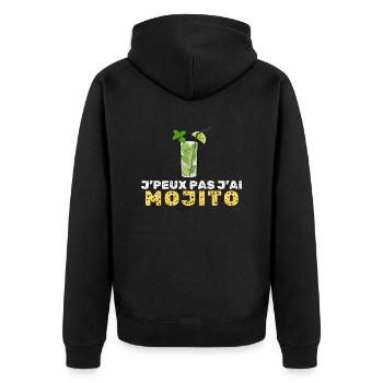 Je peux pas mojito - Veste à capuche bio Premium Unisexe - noir - Dos - Nico (187cm)