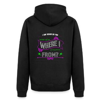 cool happy birthday sayings statement vegetarian - Unisex Premium Organic Zip Hoodie - black - Back - Nico (187cm)