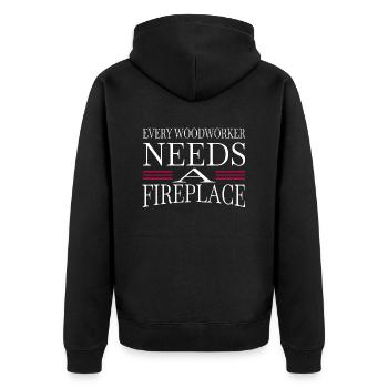 forester birthday present plumber - Unisex Premium Bio Zip Hoodie - Schwarz - Hinten - Nico (187cm)