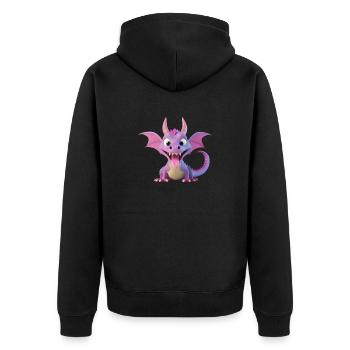 Wer sagt das ein Monster nicht niedlich aussieht? - Unisex Premium Bio Zip Hoodie - Schwarz - Hinten - Nico (187cm)
