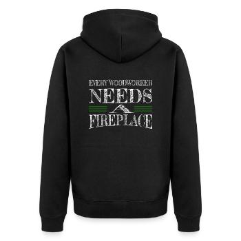 americas sayings carpenter funny tshirts plumber - Unisex Premium Bio Zip Hoodie - Schwarz - Hinten - Nico (187cm)