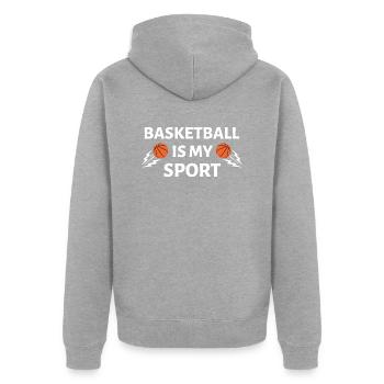Basket-ball - Veste à capuche bio Premium Unisexe - gris chiné - Dos - Nico (187cm)
