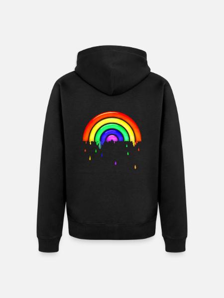 Glass retro rainbow - Unisex Premium Organic Zip Hoodie - black
