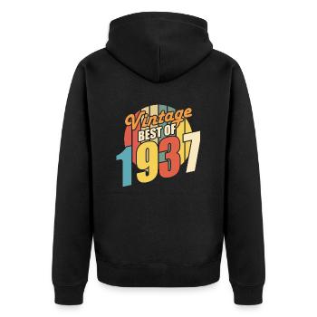 Vintage 1937 Best of 1937 - Annif 87 Years - Unisex Premium Organic Zip Hoodie - black - Back - Nico (187cm)