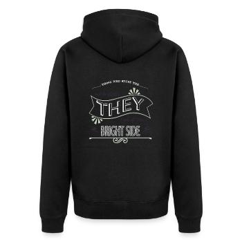 planets believe physics night sky colors astronomy - Unisex Premium Bio Zip Hoodie - Schwarz - Hinten - Nico (187cm)