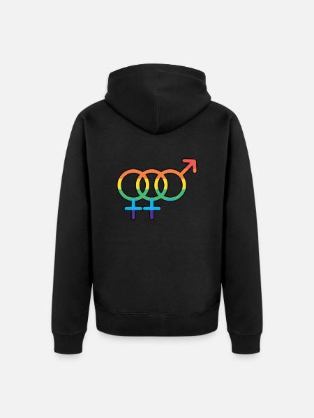 Bi Femme Pride - Unisex Premium Bio Zip Hoodie - Schwarz