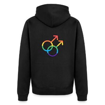 Gay Pride - Unisex Premium Bio Zip Hoodie - Schwarz - Hinten - Nico (187cm)