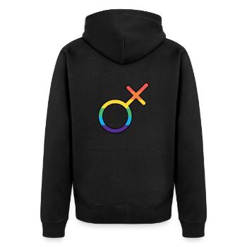 Trans Male Pride - Unisex Premium Bio Zip Hoodie - Schwarz - Hinten - Nico (187cm)