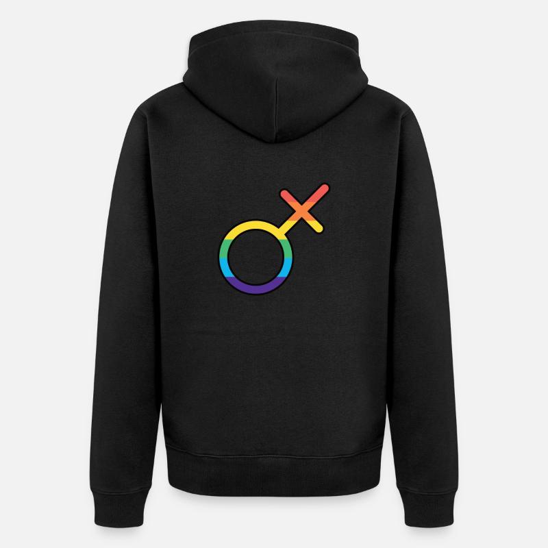 Trans Male Pride - Unisex Premium Bio Zip Hoodie - Schwarz