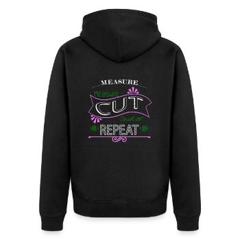 sexy carpenter tshirts union carpenter - Unisex Premium Bio Zip Hoodie - Schwarz - Hinten - Nico (187cm)
