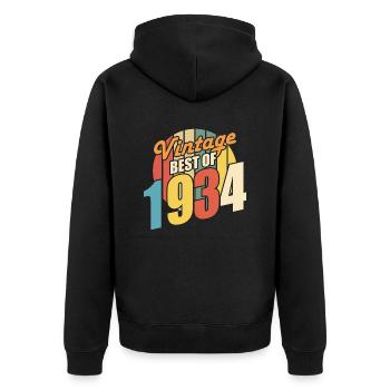 Vintage 1934 meilleur de 1934 - annif 90 ans - Veste à capuche bio Premium Unisexe - noir - Dos - Nico (187cm)