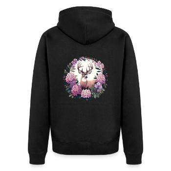 Bock - Unisex Premium Bio Zip Hoodie - Schwarz - Hinten - Nico (187cm)