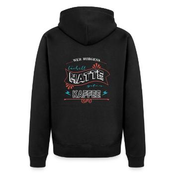 Tasse à café de Noël caféine Fun Humor - Veste à capuche bio Premium Unisexe - noir - Dos - Nico (187cm)