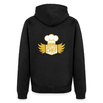 Chef étoilé Chef Amour cuisine Maître de cuisine - Veste à capuche bio Premium Unisexe - noir - Dos - Nico (187cm)