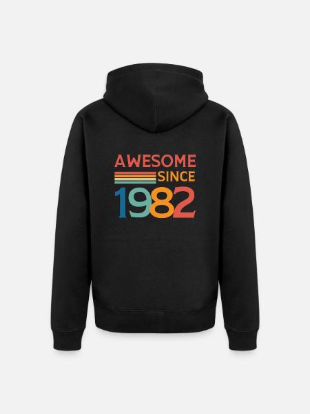 Awesome since 1982 - Unisex Premium Organic Zip Hoodie - black