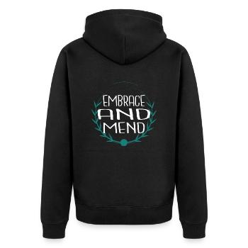 healing process helping hand healing energy - Unisex Premium Organic Zip Hoodie - black - Back - Nico (187cm)