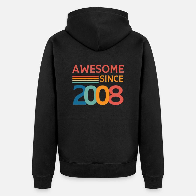 Awesome since 2008 - Veste à capuche bio Premium Unisexe - noir