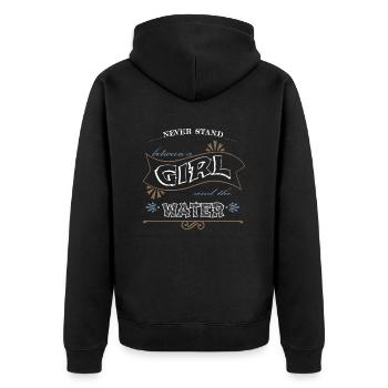 Swimmer Bday Joke Bicycle Swim - Unisex Premium Organic Zip Hoodie - black - Back - Nico (187cm)