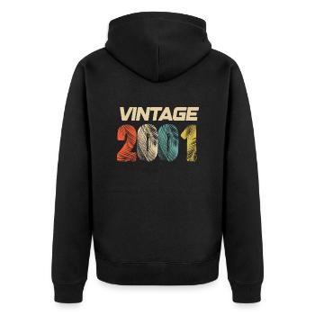 Vintage 2001 Retro - Best-seller - Veste à capuche bio Premium Unisexe - noir - Dos - Nico (187cm)