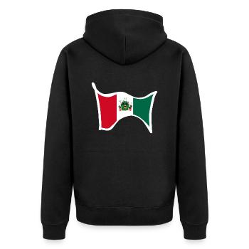 Mexiko lustg mit Flagge - Unisex Premium Bio Zip Hoodie - Schwarz - Hinten - Nico (187cm)