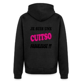 Je suis une cuisto fabuleuse !!! - Veste à capuche bio Premium Unisexe - noir - Dos - Nico (187cm)
