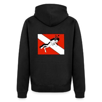 Scuba Diving Tauchen Sport Unterwasser - Unisex Premium Bio Zip Hoodie - Schwarz - Hinten - Nico (187cm)