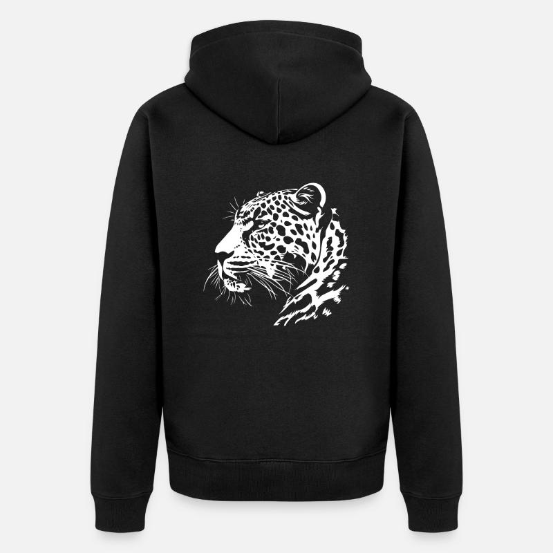 Léopard - Veste à capuche bio Premium Unisexe - noir