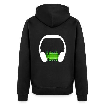 Casque Techno Music Party Equalizer Waves Logo - Veste à capuche bio Premium Unisexe - noir - Dos - Nico (187cm)