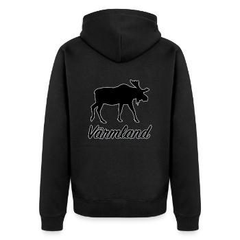 Värmland Orignal Suède Région Län Silhouette - Veste à capuche bio Premium Unisexe - noir - Dos - Nico (187cm)
