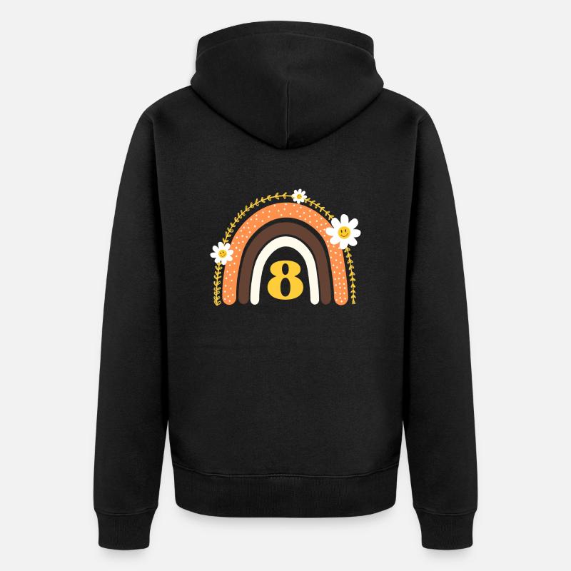 8e anniversaire rainbow jaune - Veste à capuche bio Premium Unisexe - noir