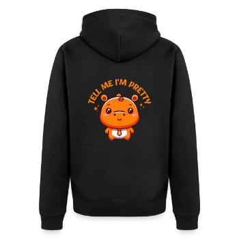 Tell Me I m Pretty - Unisex Premium Organic Zip Hoodie - black - Back - Nico (187cm)