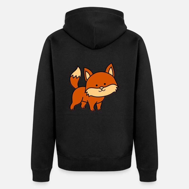 Renard - Veste à capuche bio Premium Unisexe - noir