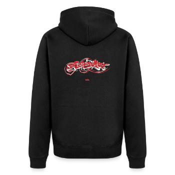 Stuttgart Wildstyle - Unisex Premium Bio Zip Hoodie - Schwarz - Hinten - Nico (187cm)