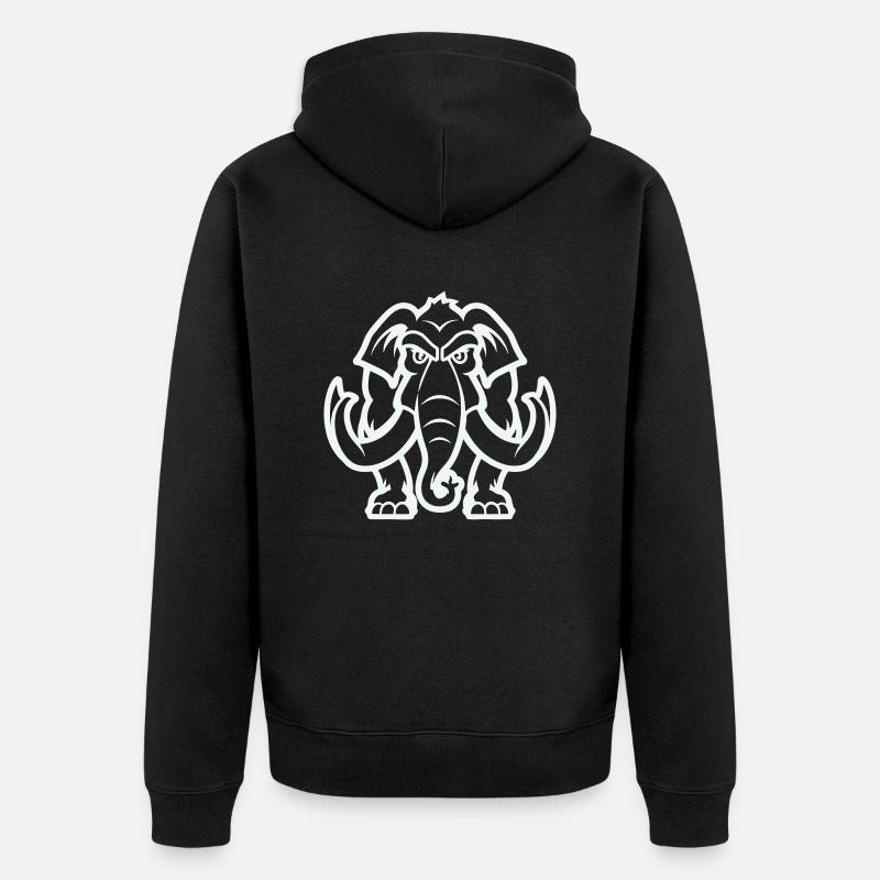Éléphant mammouth - Veste à capuche bio Premium Unisexe - noir