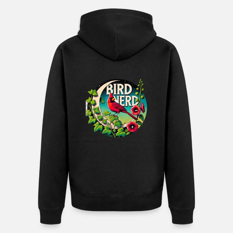 Nerd d’oiseau - Veste à capuche bio Premium Unisexe - noir