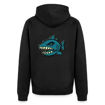 Piranha Bande dessinée Poisson - Veste à capuche bio Premium Unisexe - noir - Dos - Nico (187cm)