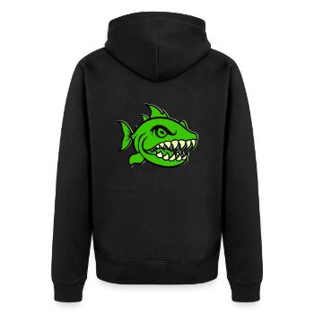 Piranha Bande dessinée Poisson - Veste à capuche bio Premium Unisexe - noir - Dos - Nico (187cm)