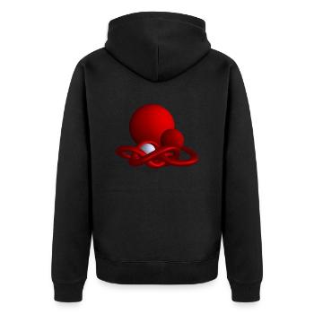 Zusammenhalt - Unisex Premium Bio Zip Hoodie - Schwarz - Hinten - Nico (187cm)
